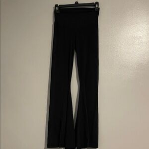 Aerie OFFLINE Black Flared Leggings With Front Slit Detail